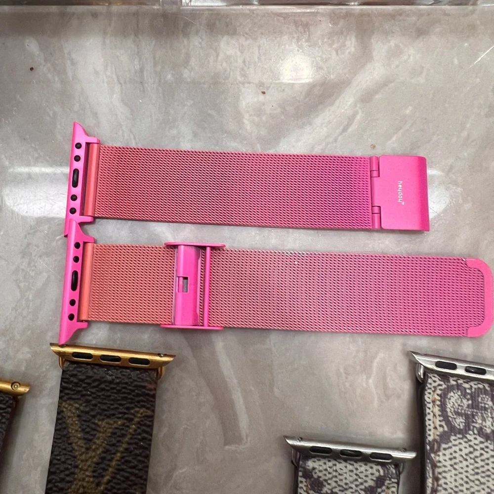 Lot of iWatch 38mm 19 bands 9 cases bumpers glitter Gucci Louis Vuitton